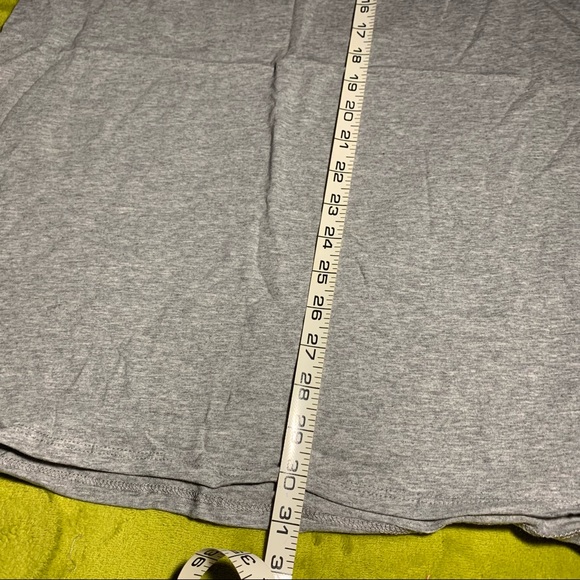 Heather Gray Shoulder Pad Mini T-Shirt Dress NWOT - Picture 4 of 11
